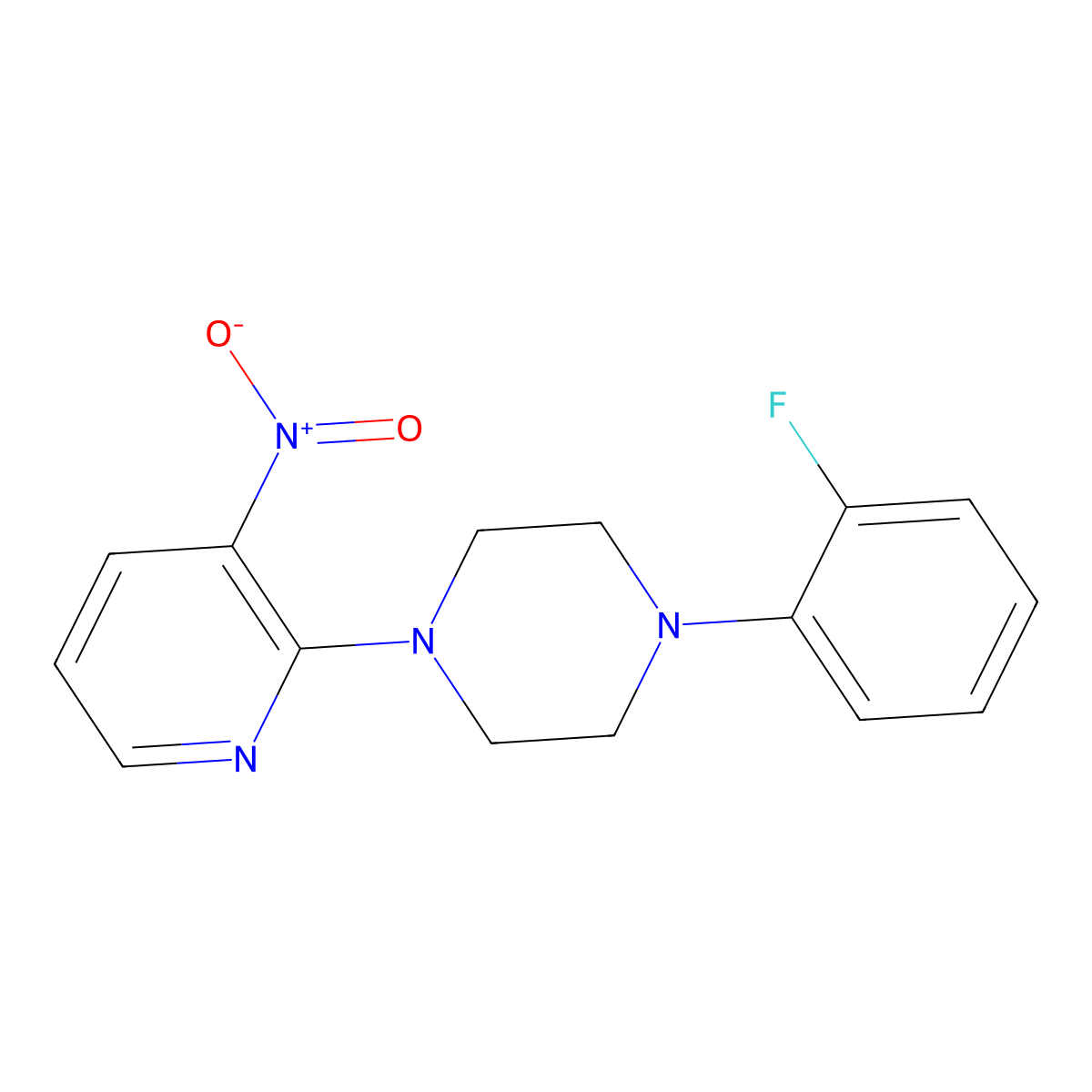 1-(2-Fluorophenyl)-4-(3-nitro-2-pyridinyl)piperazine molecular structure, CAS 400088-84-8