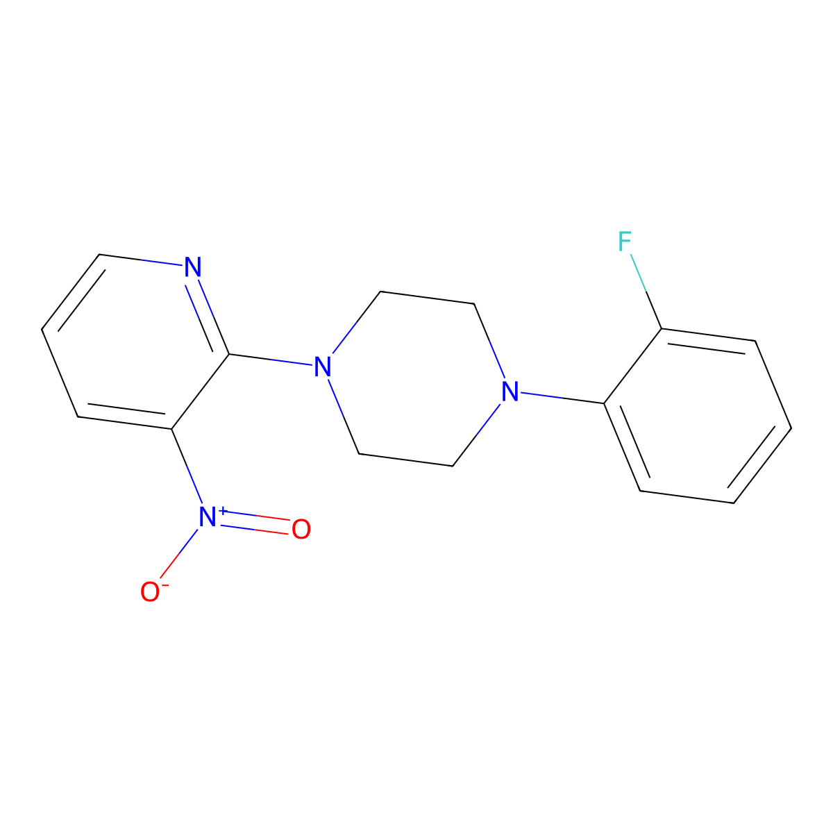 1-(2-Fluorophenyl)-4-(3-nitro-2-pyridinyl)piperazine molecular structure, CAS 400088-84-8
