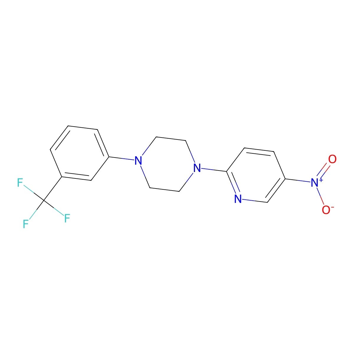 1-(5-Nitro-2-pyridinyl)-4-[3-(trifluoromethyl)phenyl]piperazine molecular structure, CAS 400088-85-9