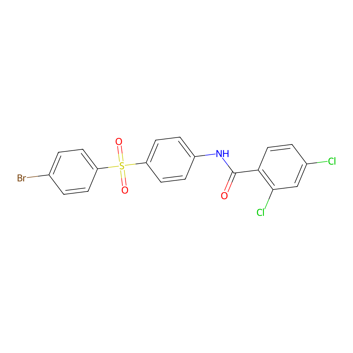 N-{4-[(4-bromophenyl)sulfonyl]phenyl}-2,4-dichlorobenzenecarboxamide molecular structure, CAS 400088-86-0