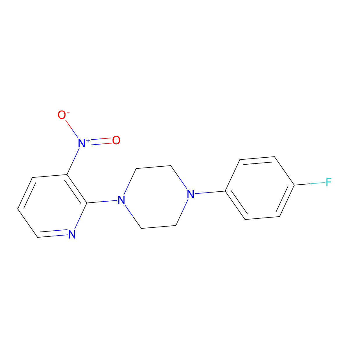 1-(4-Fluorophenyl)-4-(3-nitropyridin-2-yl)piperazine molecular structure, CAS 400088-90-6