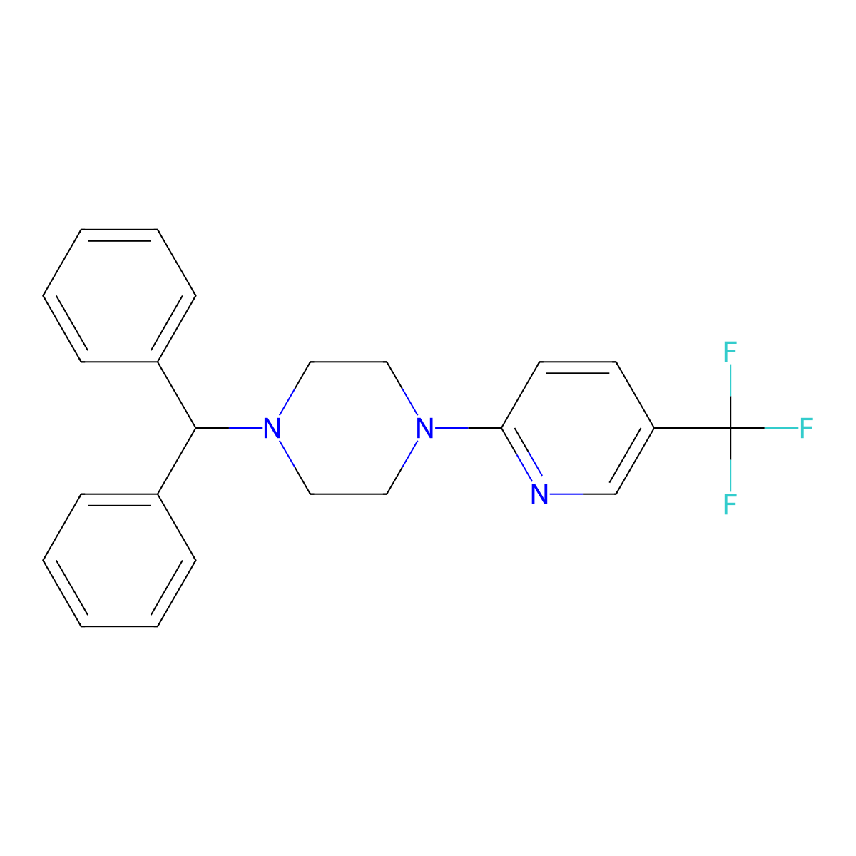 1-Benzhydryl-4-[5-(trifluoromethyl)-2-pyridinyl]piperazine molecular structure, CAS 400088-92-8