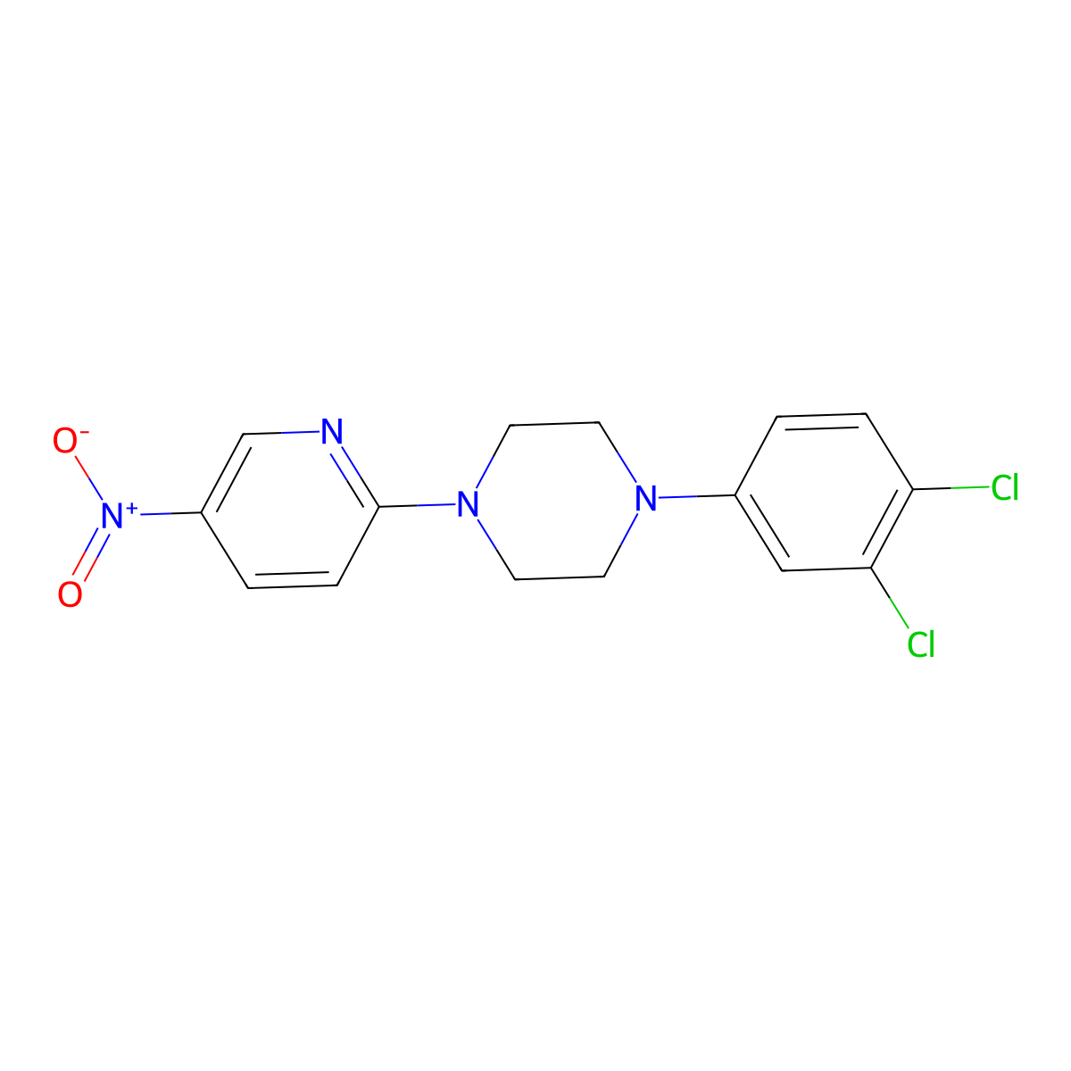 1-(3,4-Dichlorophenyl)-4-(5-nitro-2-pyridinyl)piperazine molecular structure, CAS 400088-96-2