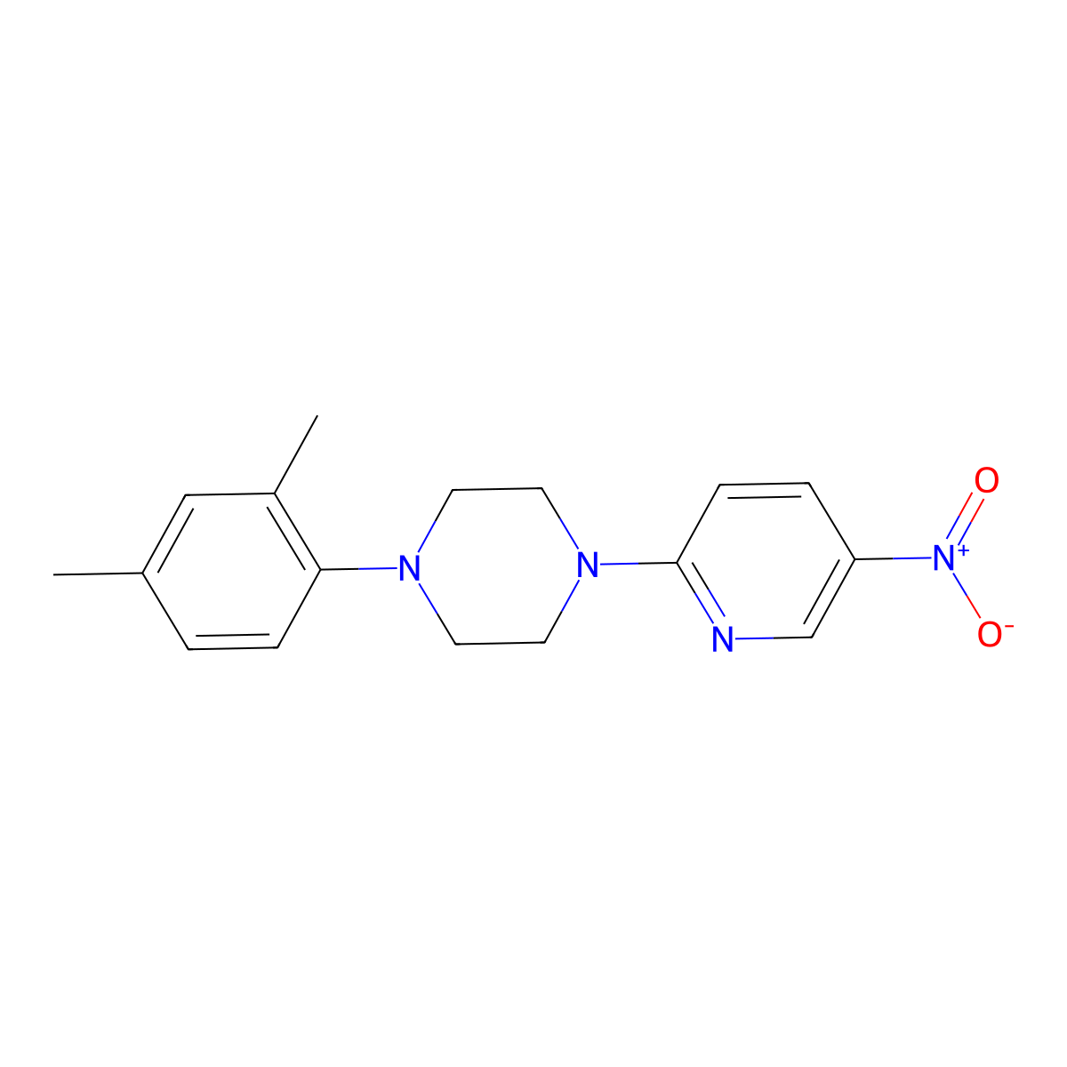1-(2,4-Dimethylphenyl)-4-(5-nitropyridin-2-yl)piperazine molecular structure, CAS 400088-99-5
