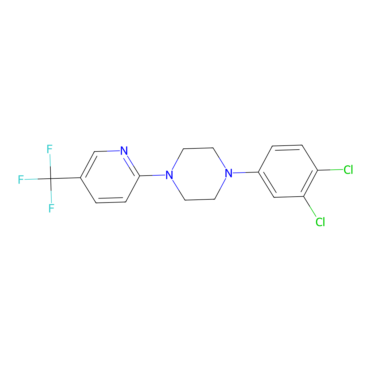 1-(3,4-Dichlorophenyl)-4-[5-(trifluoromethyl)pyridin-2-yl]piperazine molecular structure, CAS 400089-02-3