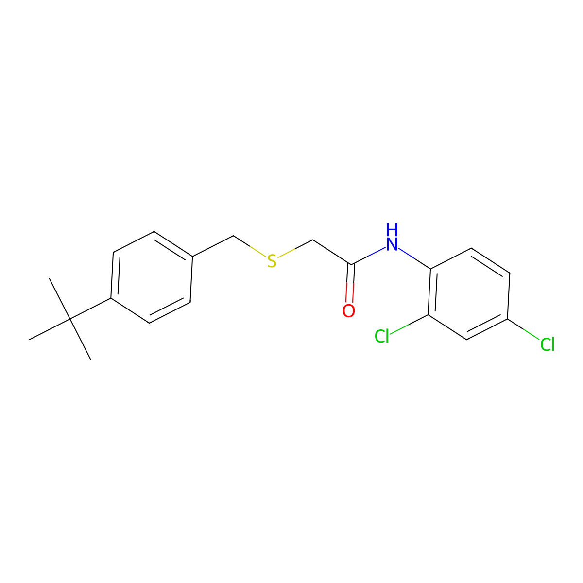 2-{[4-(tert-butyl)benzyl]sulfanyl}-N-(2,4-dichlorophenyl)acetamide molecular structure, CAS 400089-22-7