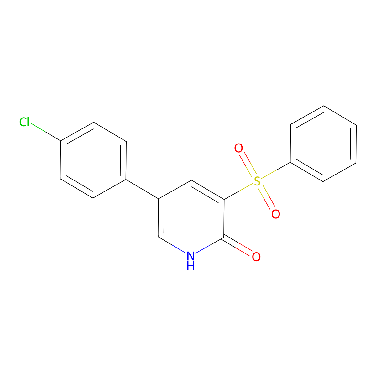 5-(4-chlorophenyl)-3-(phenylsulfonyl)-2(1H)-pyridinone molecular structure, CAS 400089-33-0