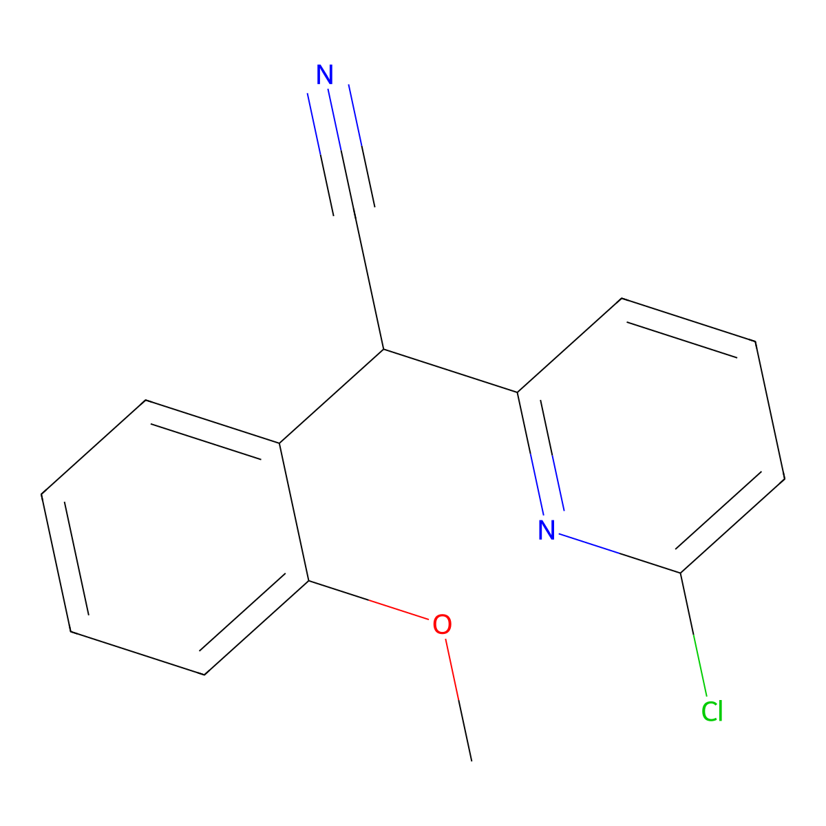 2-(6-Chloropyridin-2-yl)-2-(2-methoxyphenyl)acetonitrile molecular structure, CAS 400089-36-3