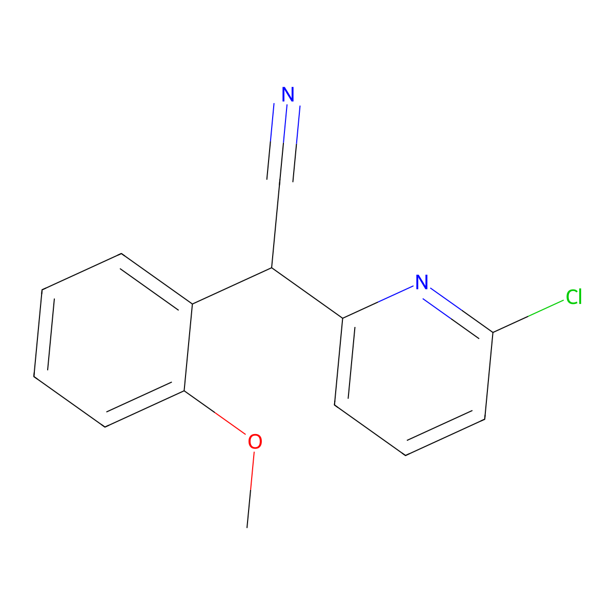 2-(6-Chloropyridin-2-yl)-2-(2-methoxyphenyl)acetonitrile molecular structure, CAS 400089-36-3