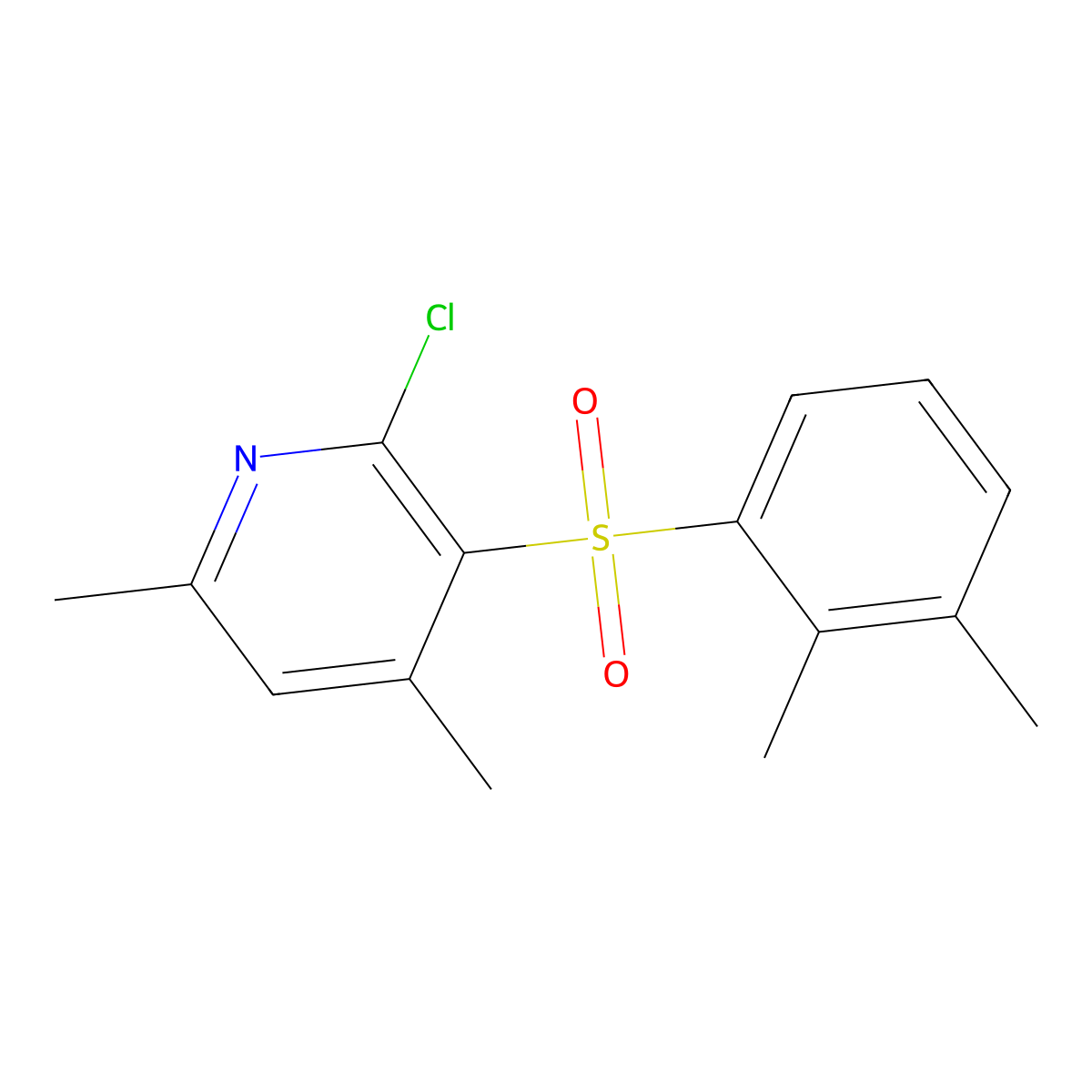 2-Chloro-3-[(2,3-dimethylphenyl)sulfonyl]-4,6-dimethylpyridine molecular structure, CAS 400089-39-6