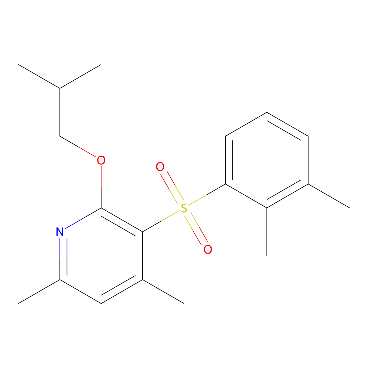 3-[(2,3-Dimethylphenyl)sulfonyl]-2-isobutoxy-4,6-dimethylpyridine molecular structure, CAS 400089-40-9