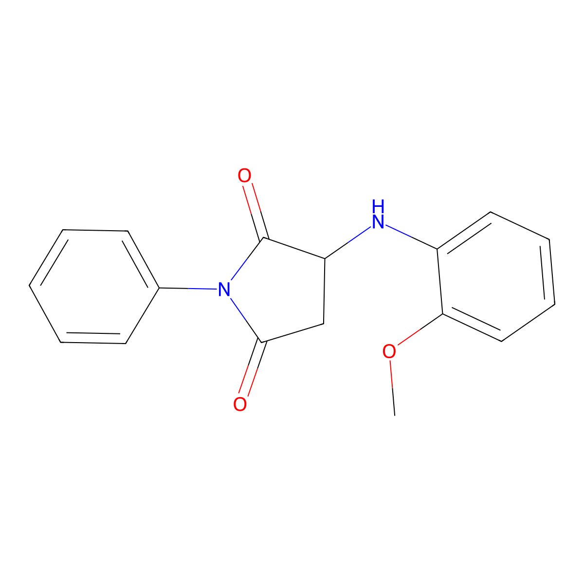 3-[(2-Methoxyphenyl)amino]-1-phenylazolidine-2,5-dione molecular structure, CAS 40011-47-0