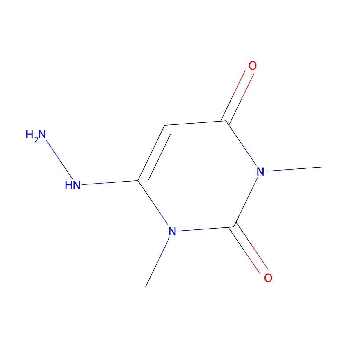 Uracil, 1,3-dimethyl-6-hydrazino- molecular structure, CAS 40012-14-4