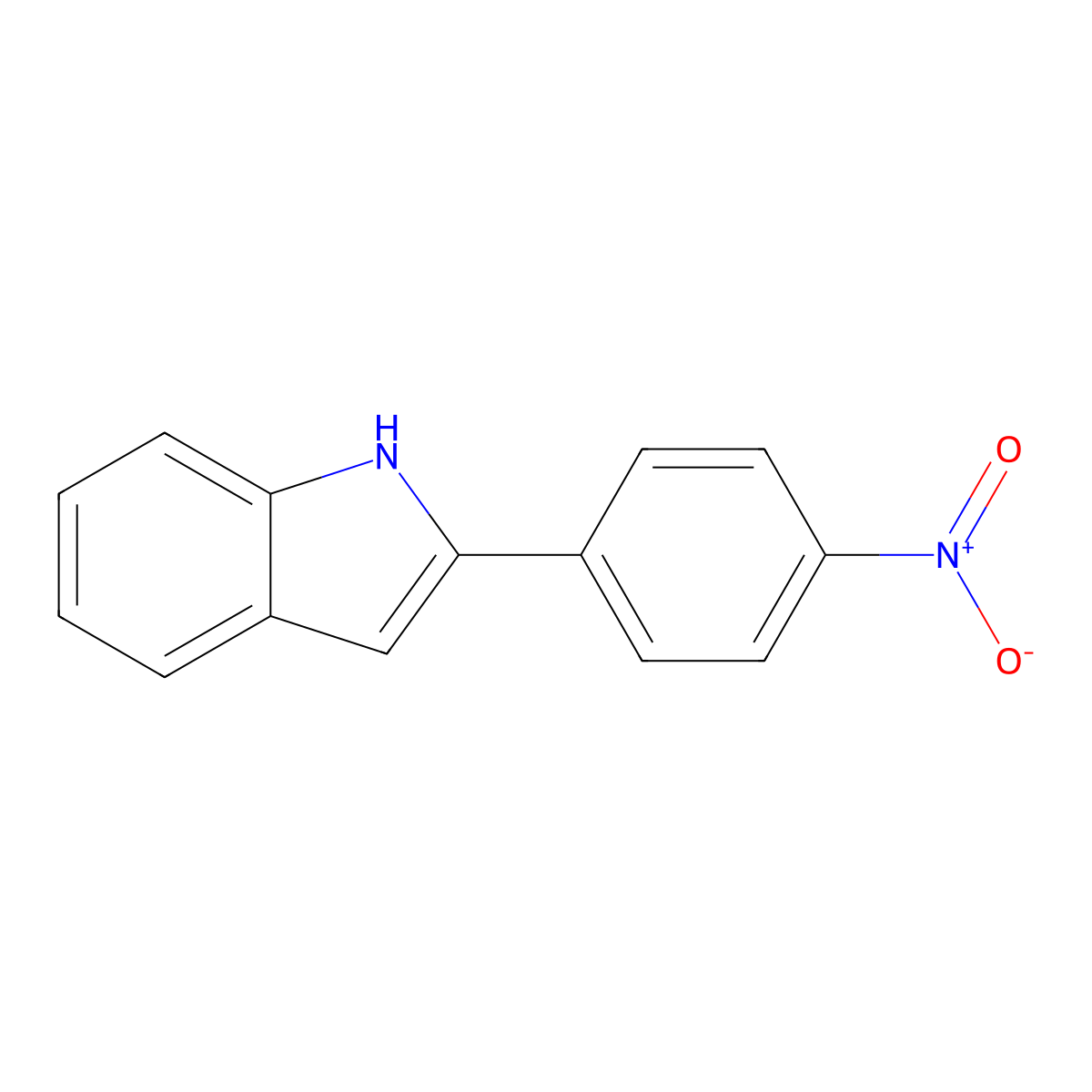 2-(4-nitrophenyl)-1H-indole molecular structure, CAS 40015-09-6