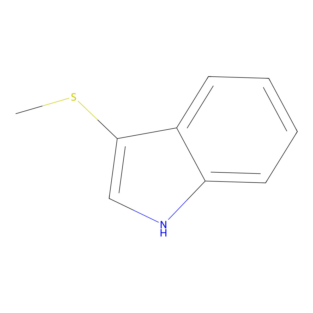 3-(methylthio)-1H-indole molecular structure, CAS 40015-10-9