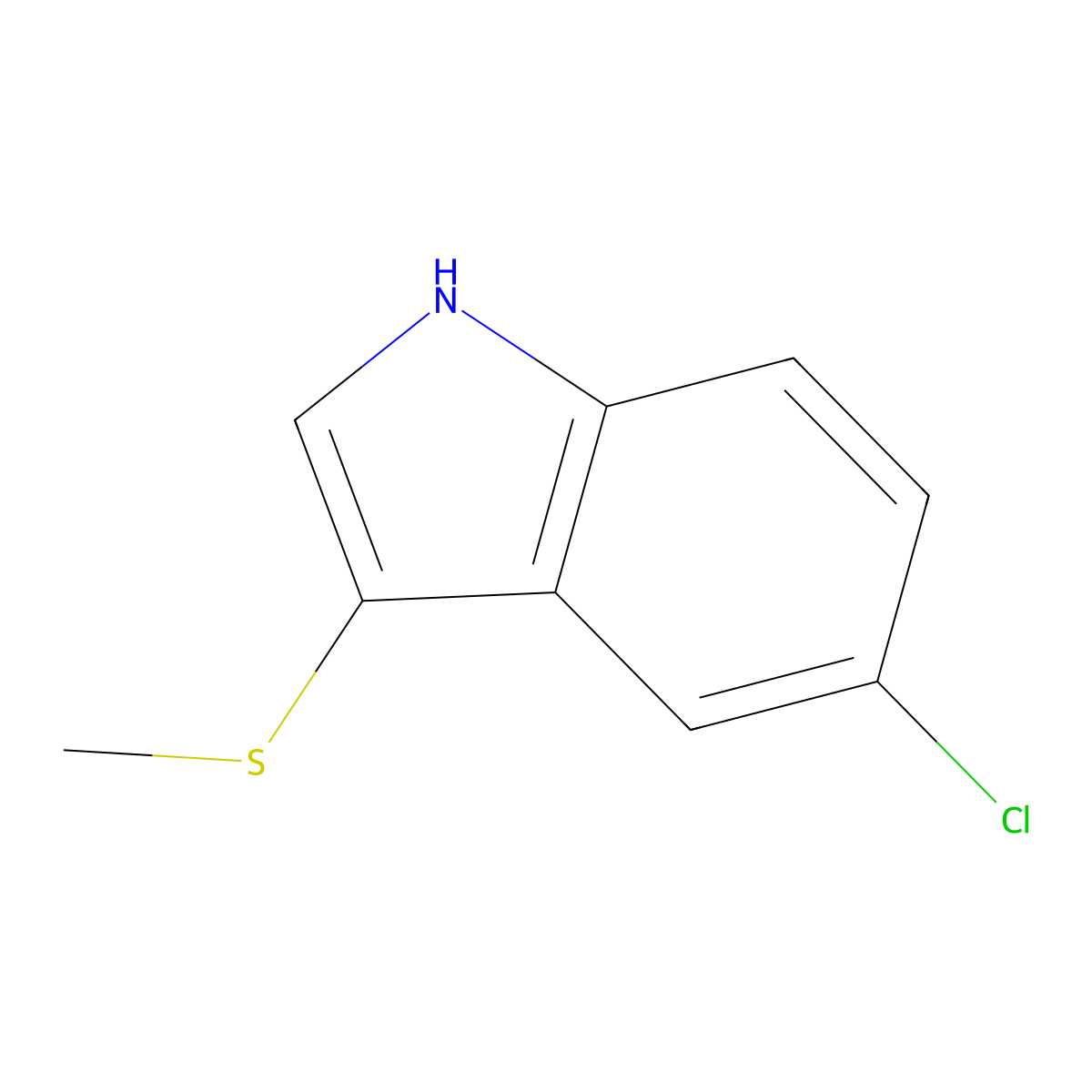 5-Chloro-3-(methylthio)-1H-indole molecular structure, CAS 40015-11-0