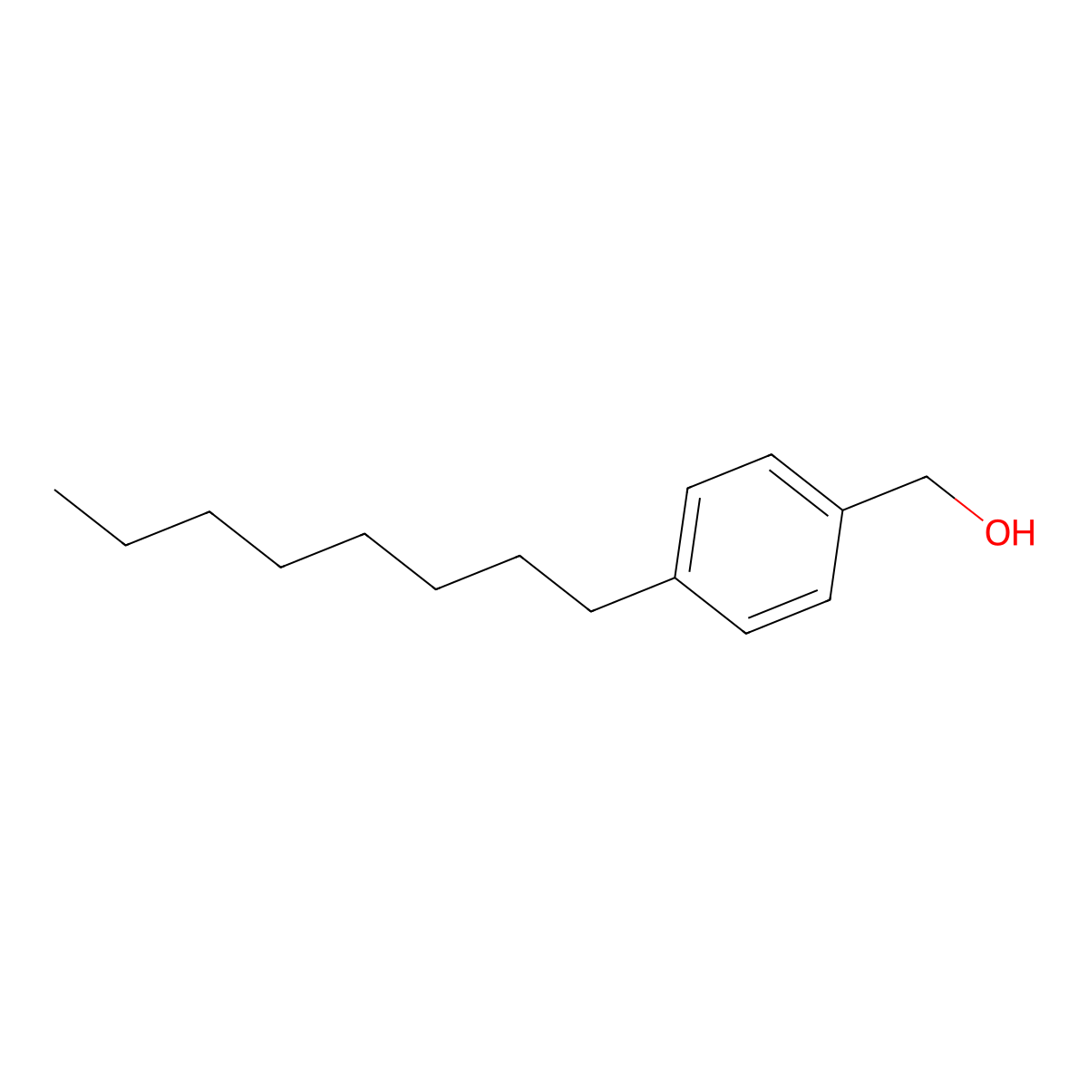 (4-Octylphenyl)methanol molecular structure, CAS 40016-25-9