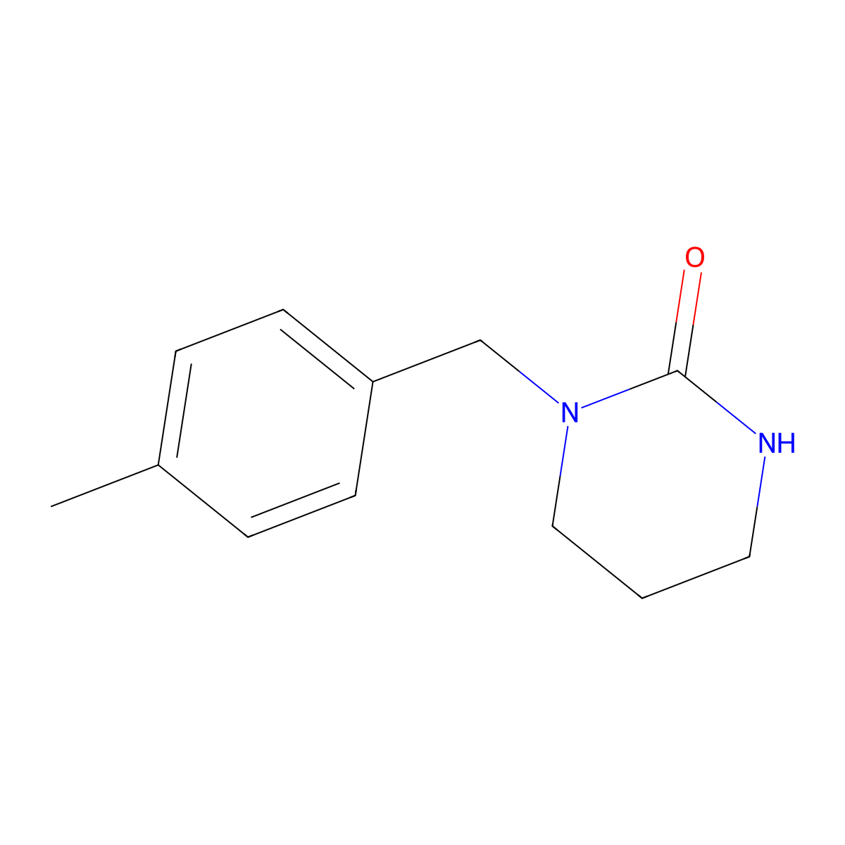 1-[(4-Methylphenyl)methyl]-1,3-diazinan-2-one molecular structure, CAS 40016-32-8