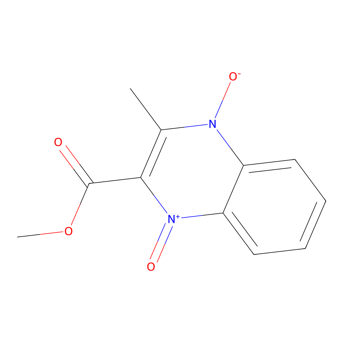 2-(Methoxycarbonyl)-3-methylquinoxalinediium-1,4-diolate molecular structure, CAS 40016-70-4
