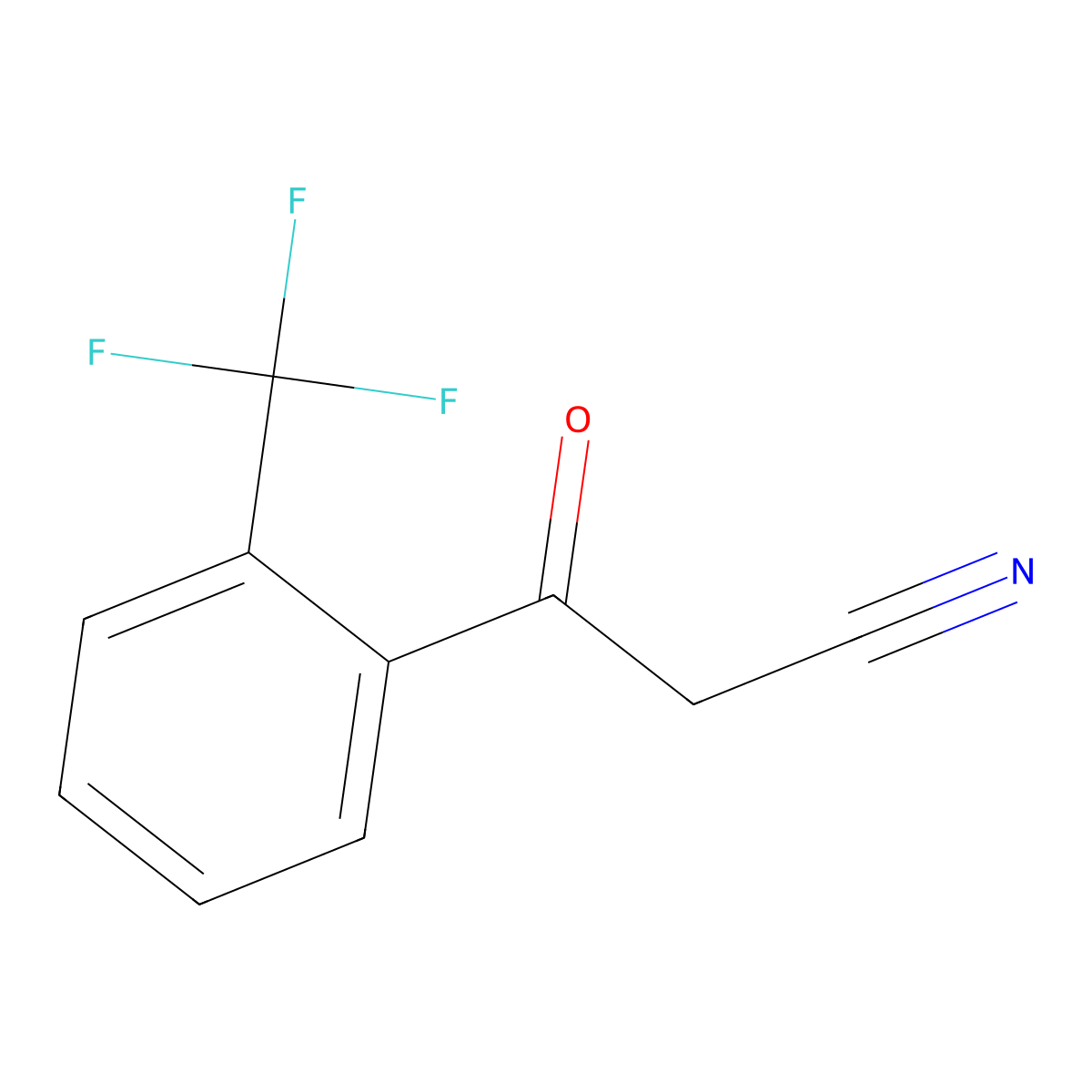 3-Oxo-3-(2-(trifluoromethyl)phenyl)propanenitrile molecular structure, CAS 40018-10-8