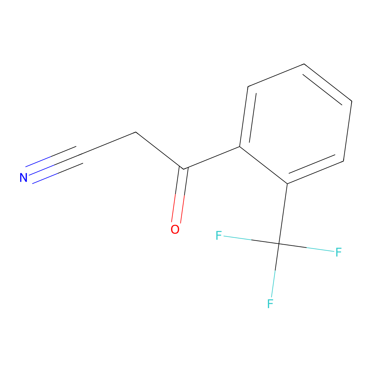 3-Oxo-3-(2-(trifluoromethyl)phenyl)propanenitrile molecular structure, CAS 40018-10-8
