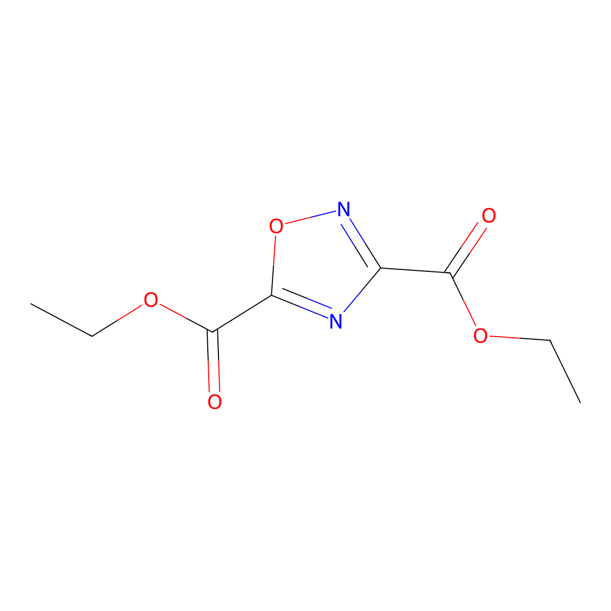 3,5-Diethyl 1,2,4-oxadiazole-3,5-dicarboxylate molecular structure, CAS 40019-27-0