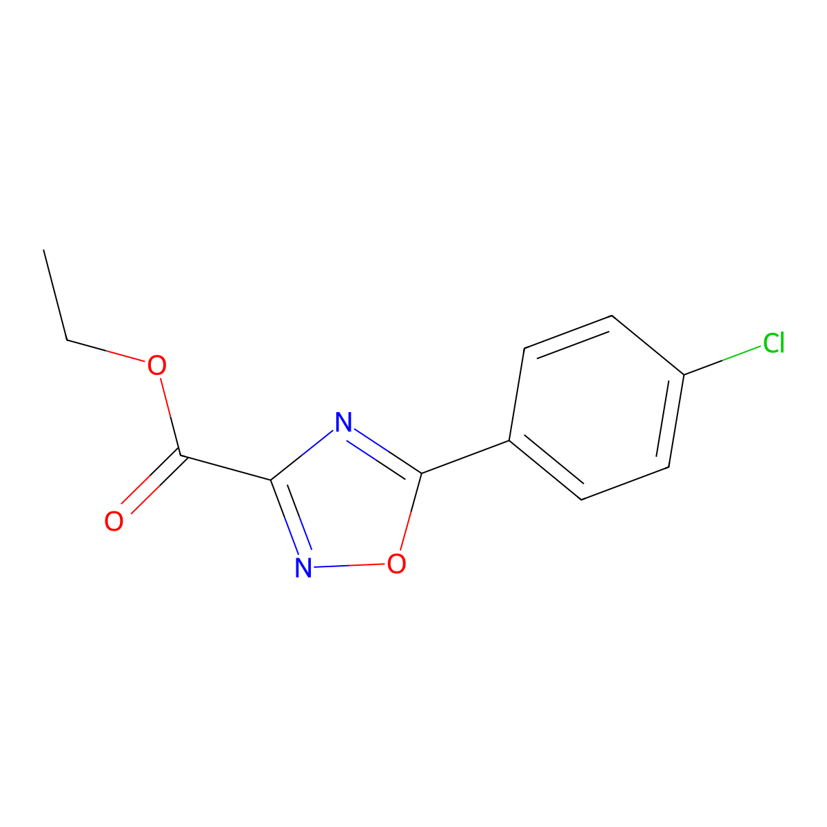 Ethyl 5-(4-chlorophenyl)-[1,2,4]oxadiazole-3-carboxylate molecular structure, CAS 40019-35-0
