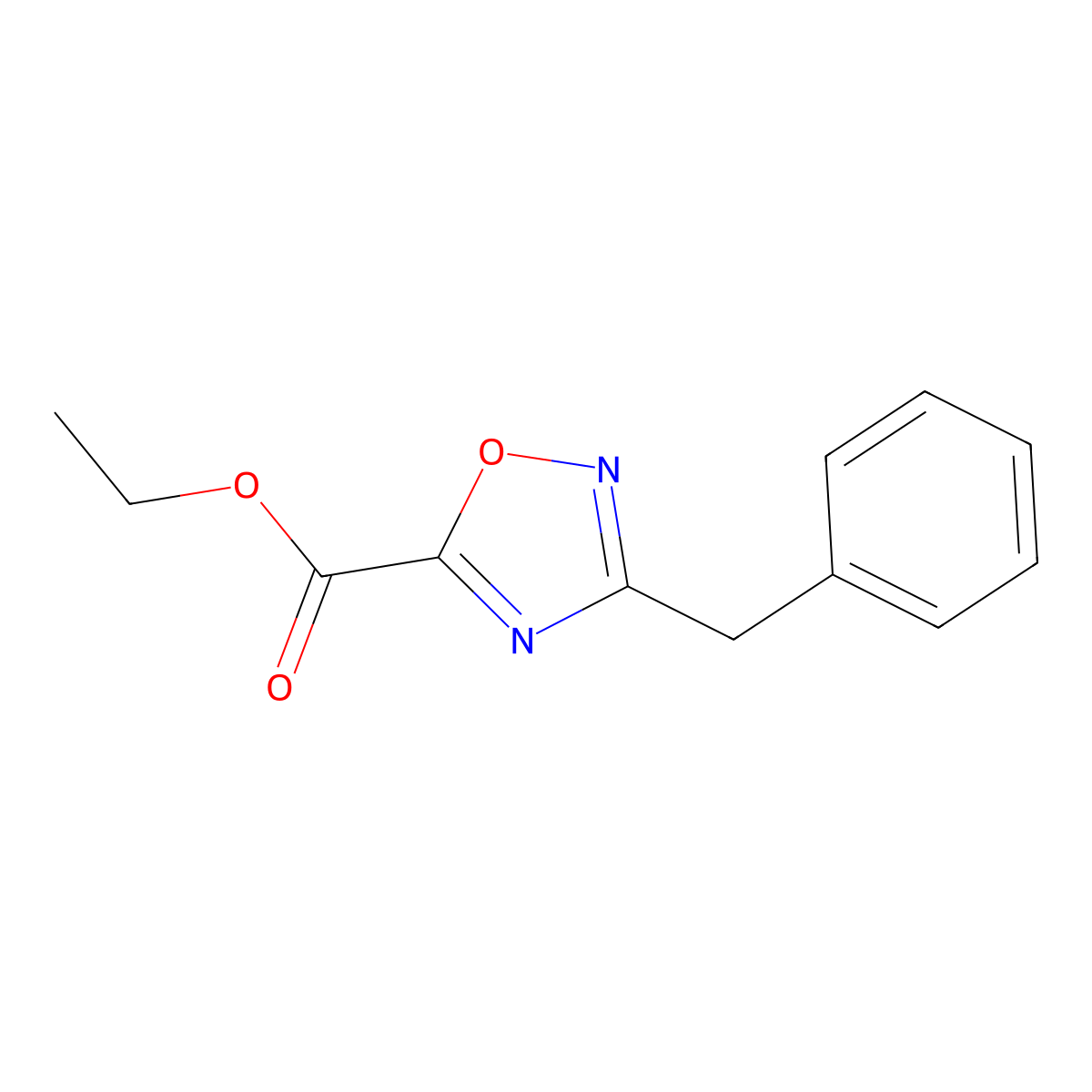 Ethyl 3-benzyl-1,2,4-oxadiazole-5-carboxylate molecular structure, CAS 40019-52-1
