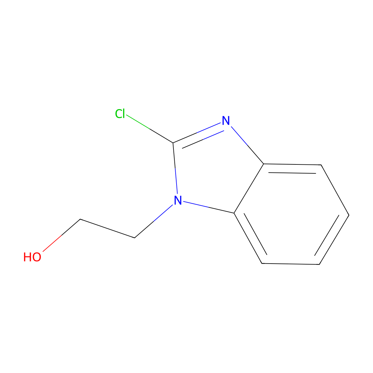 2-(2-Chloro-benzoimidazol-1-yl)-ethanol molecular structure, CAS 40019-65-6