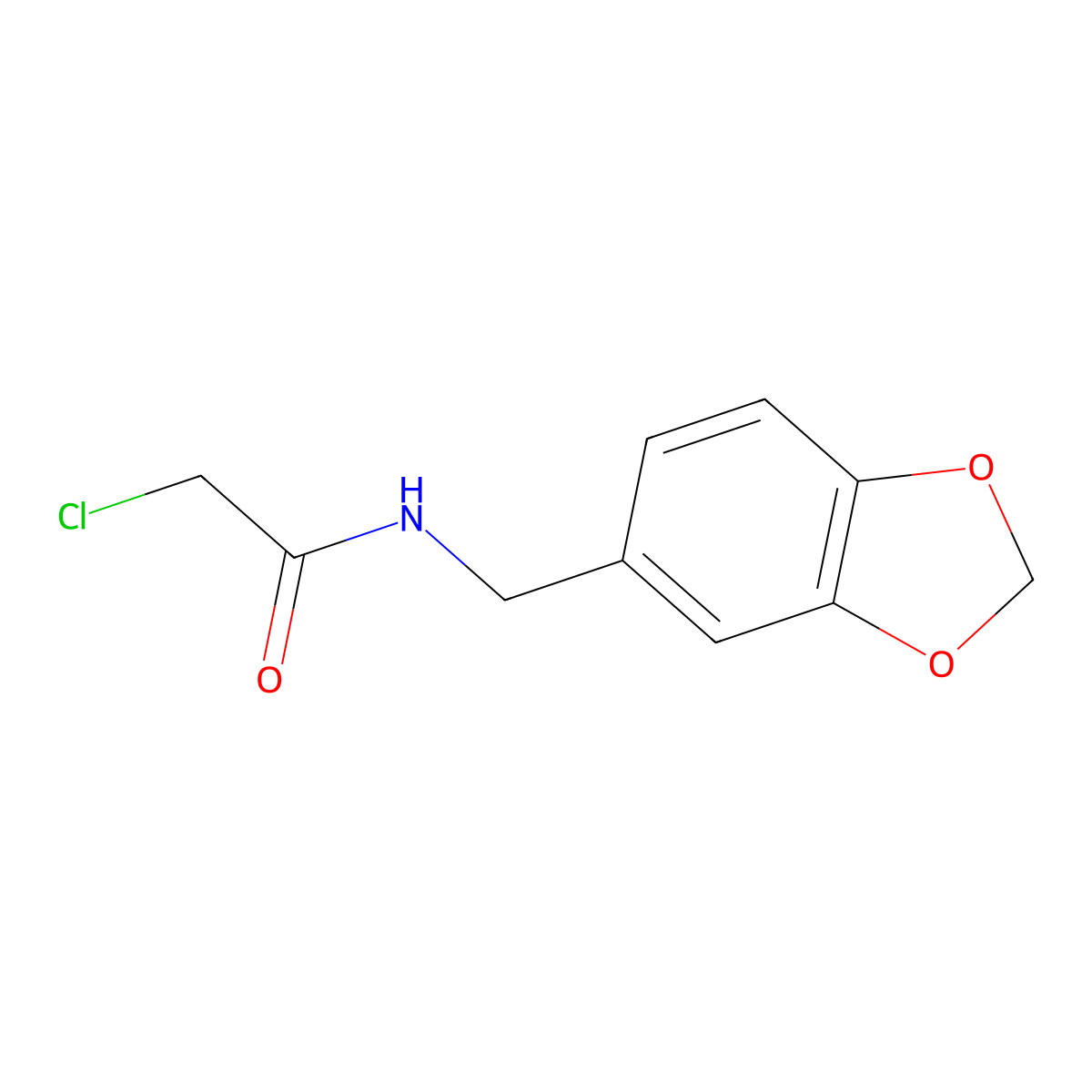 N-(1,3-benzodioxol-5-ylmethyl)-2-chloroacetamide molecular structure, CAS 40023-03-8