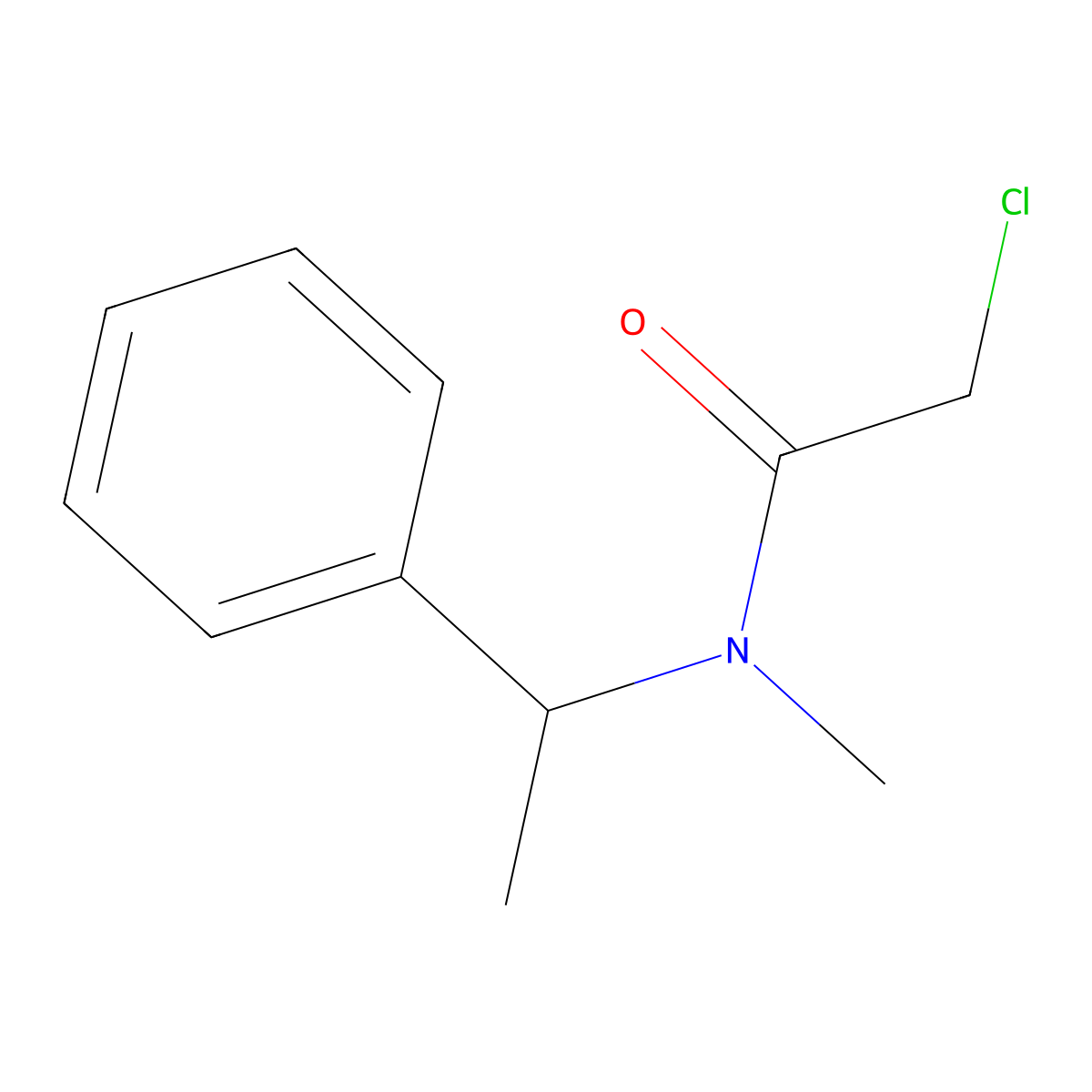 2-chloro-N-methyl-N-(1-phenylethyl)acetamide molecular structure, CAS 40023-04-9