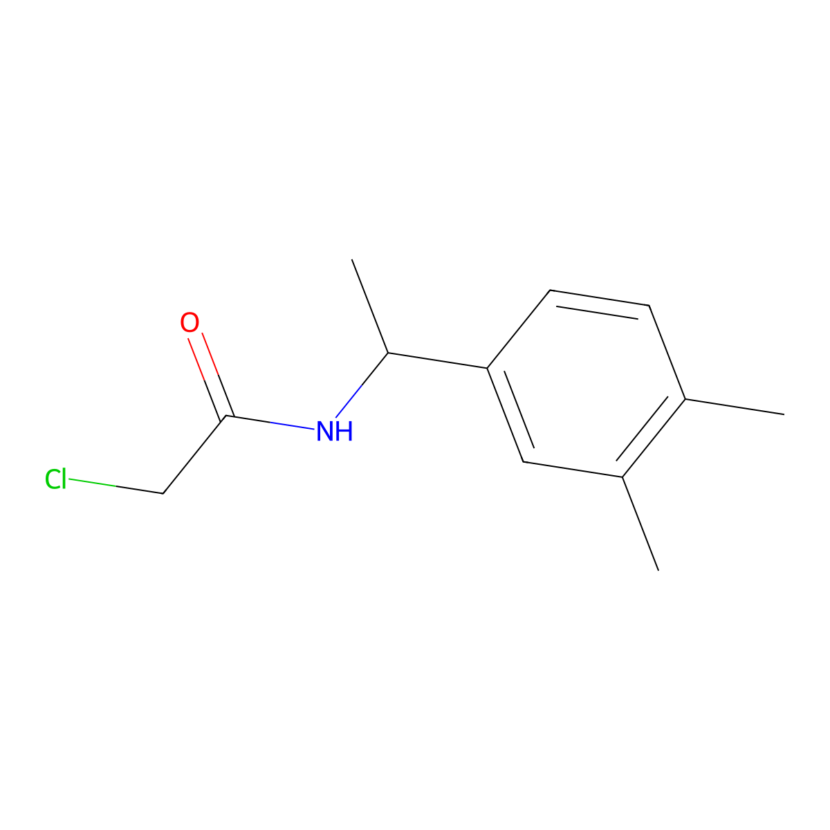 2-chloro-N-[1-(3,4-dimethylphenyl)ethyl]acetamide molecular structure, CAS 40023-05-0