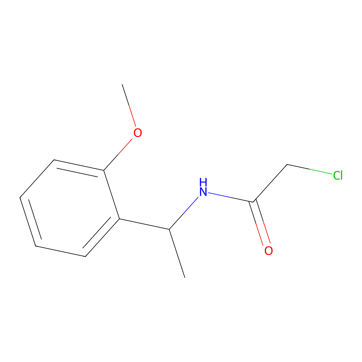 2-chloro-N-[1-(2-methoxyphenyl)ethyl]acetamide molecular structure, CAS 40023-06-1
