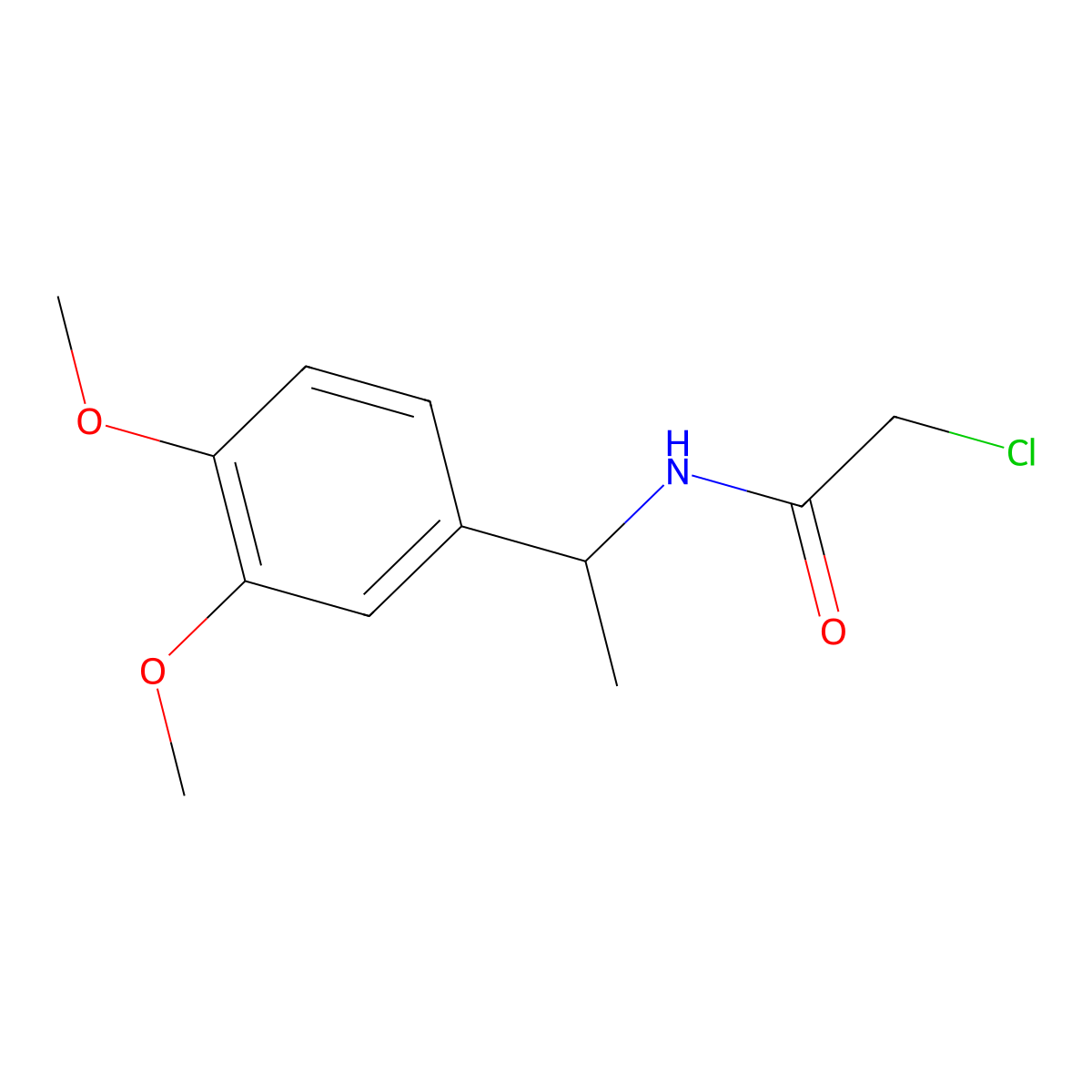 2-chloro-N-[1-(3,4-dimethoxyphenyl)ethyl]acetamide molecular structure, CAS 40023-07-2