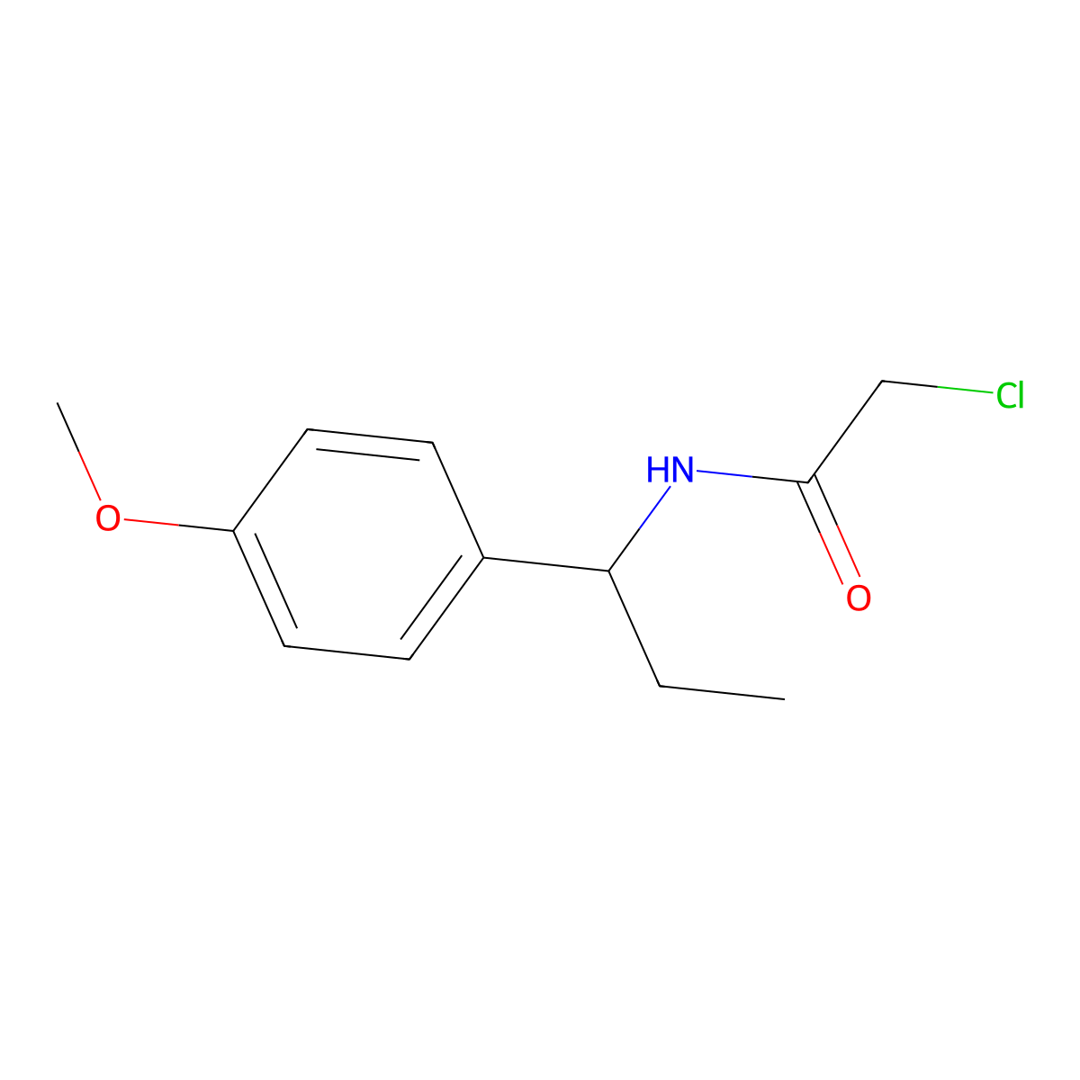 2-chloro-N-[1-(4-methoxyphenyl)propyl]acetamide molecular structure, CAS 40023-20-9