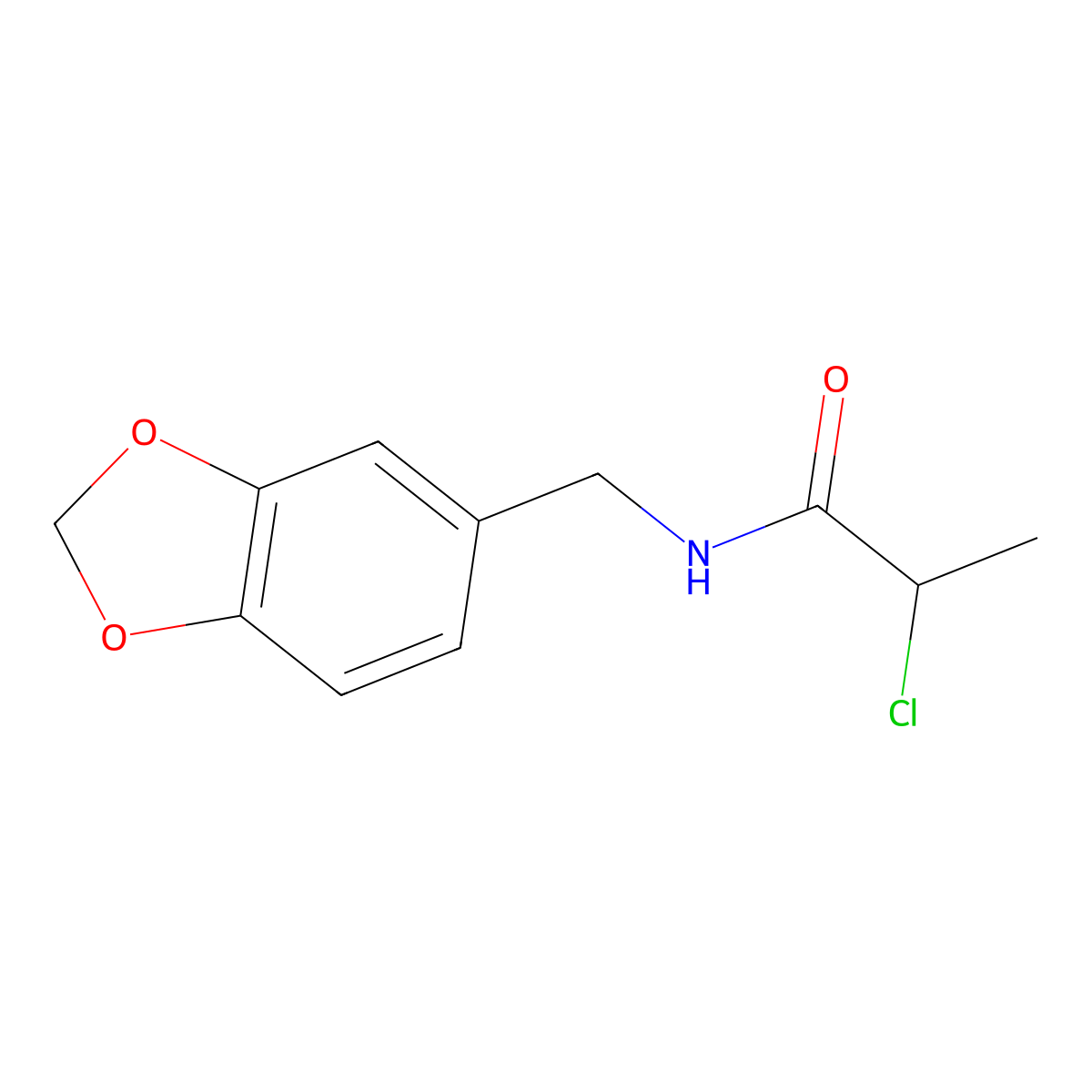 N-(1,3-benzodioxol-5-ylmethyl)-2-chloropropanamide molecular structure, CAS 40023-40-3