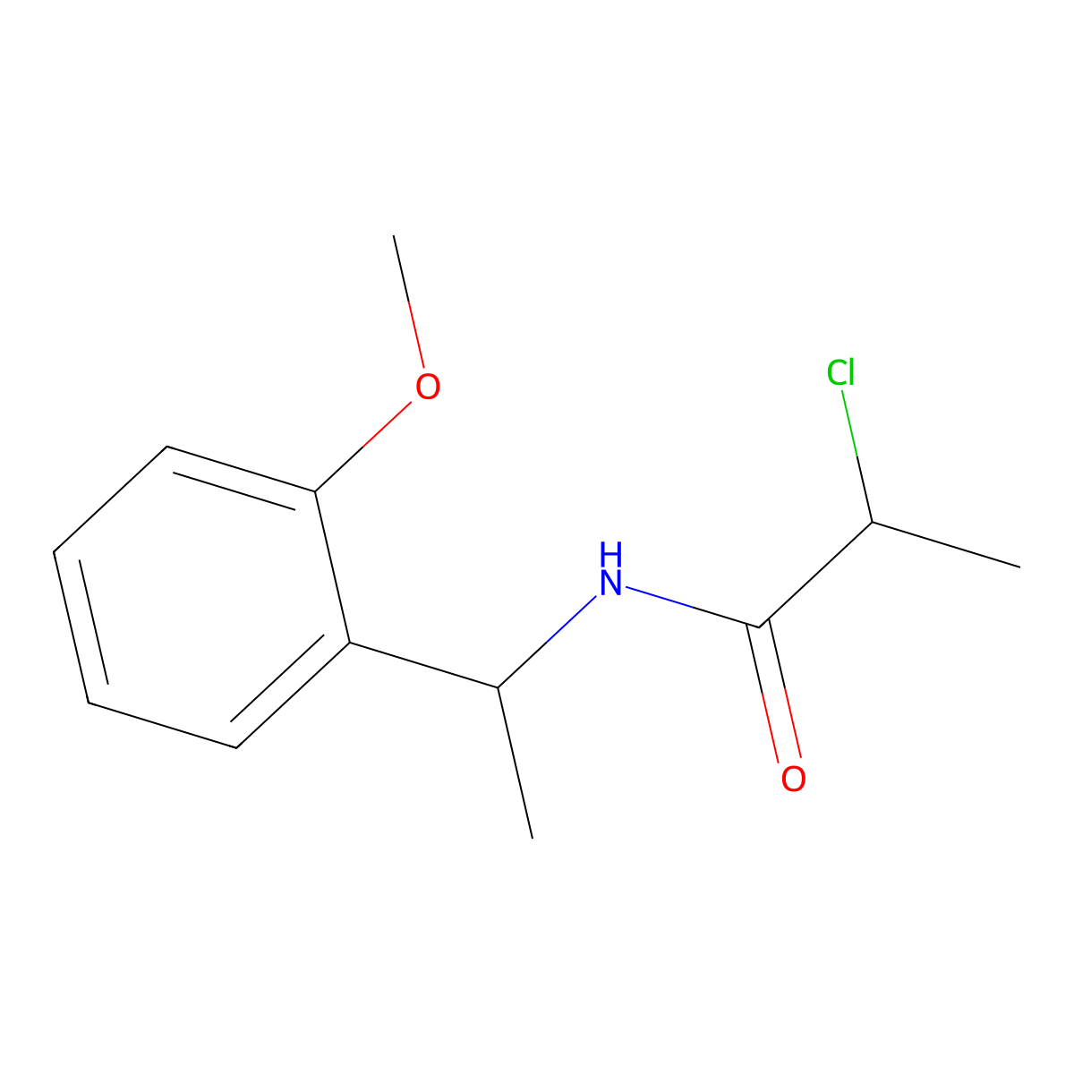 2-chloro-N-(1-(2-methoxyphenyl)ethyl)propanamide molecular structure, CAS 40023-43-6