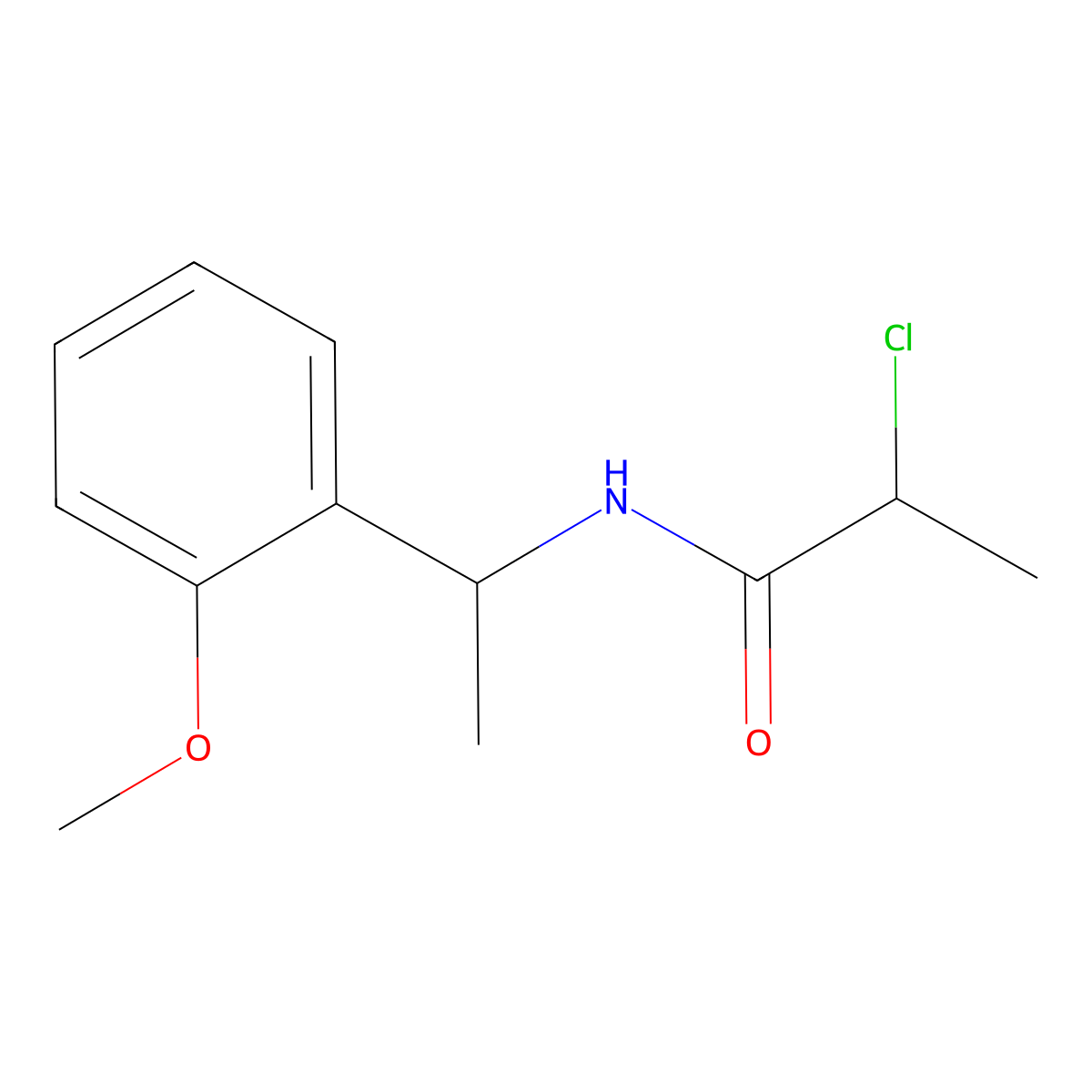 2-chloro-N-(1-(2-methoxyphenyl)ethyl)propanamide molecular structure, CAS 40023-43-6