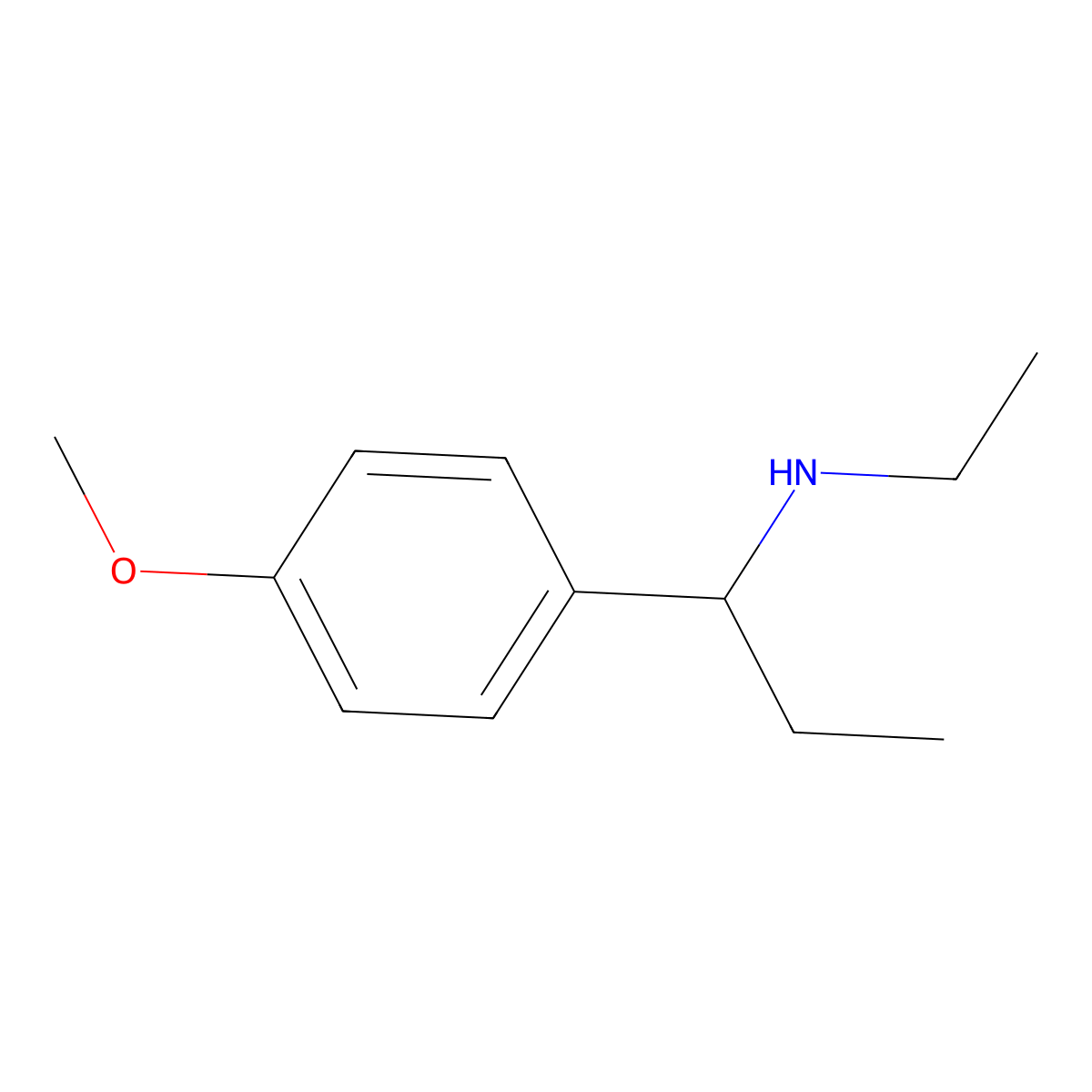 N-ethyl-1-(4-methoxyphenyl)propan-1-amine molecular structure, CAS 40023-81-2