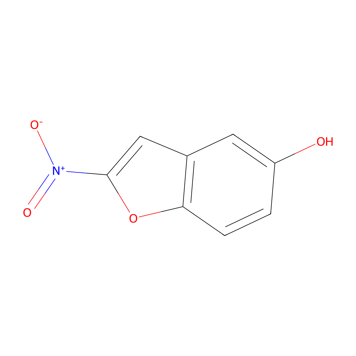 2-Nitro-5-hydroxybenzofuran molecular structure, CAS 40024-32-6