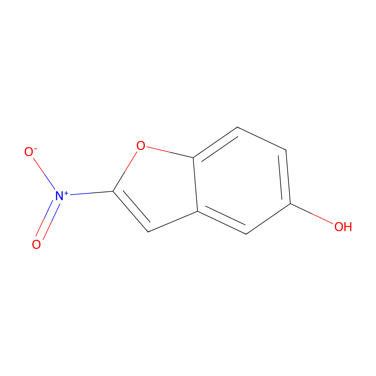 2-Nitro-5-hydroxybenzofuran molecular structure, CAS 40024-32-6