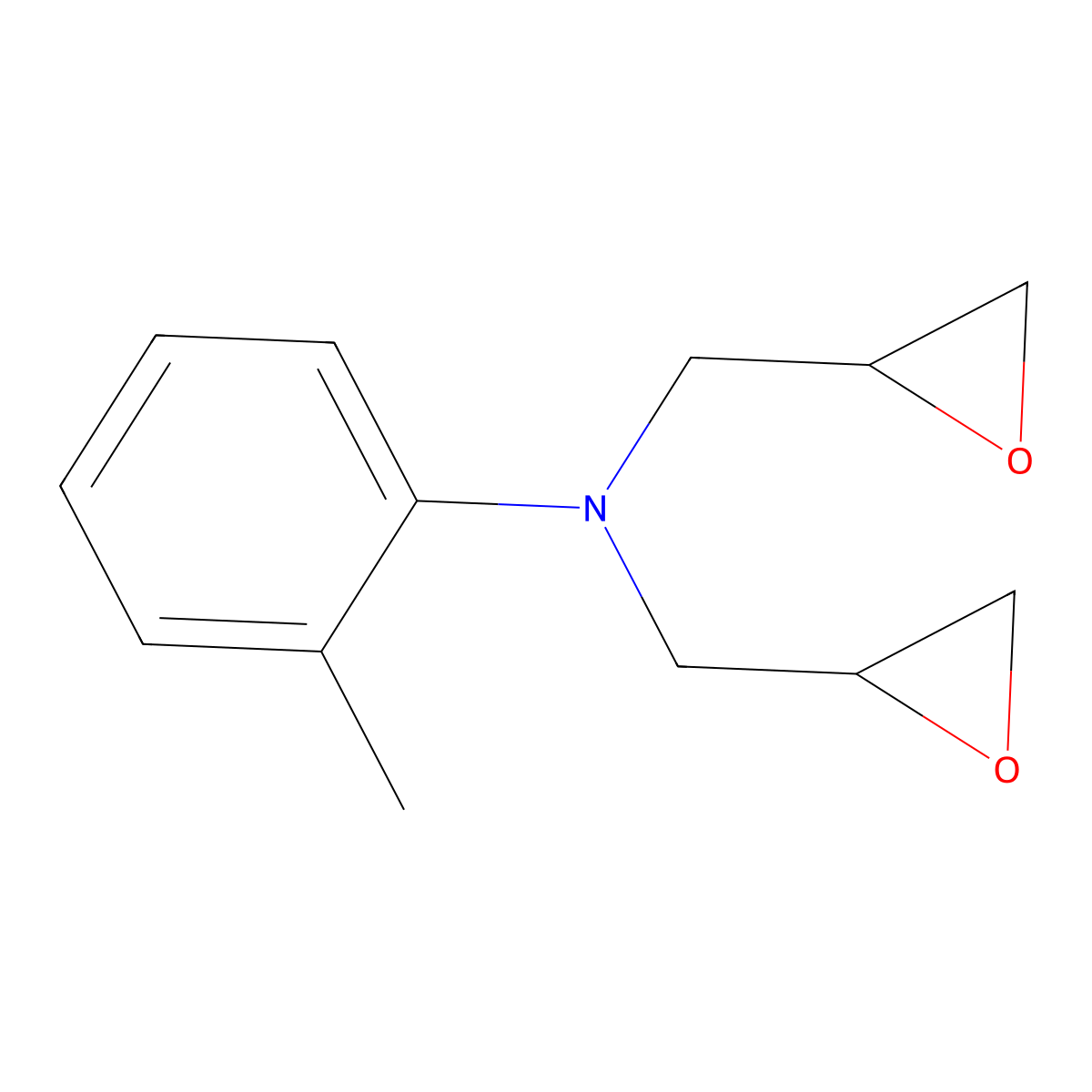 2-Oxiranemethanamine, N-(2-methylphenyl)-N-(2-oxiranylmethyl)- molecular structure, CAS 40027-50-7