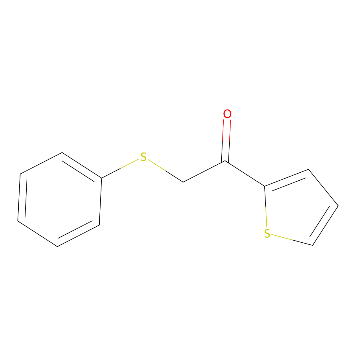 2-(Phenylsulfanyl)-1-(thiophen-2-YL)ethan-1-one molecular structure, CAS 40027-96-1