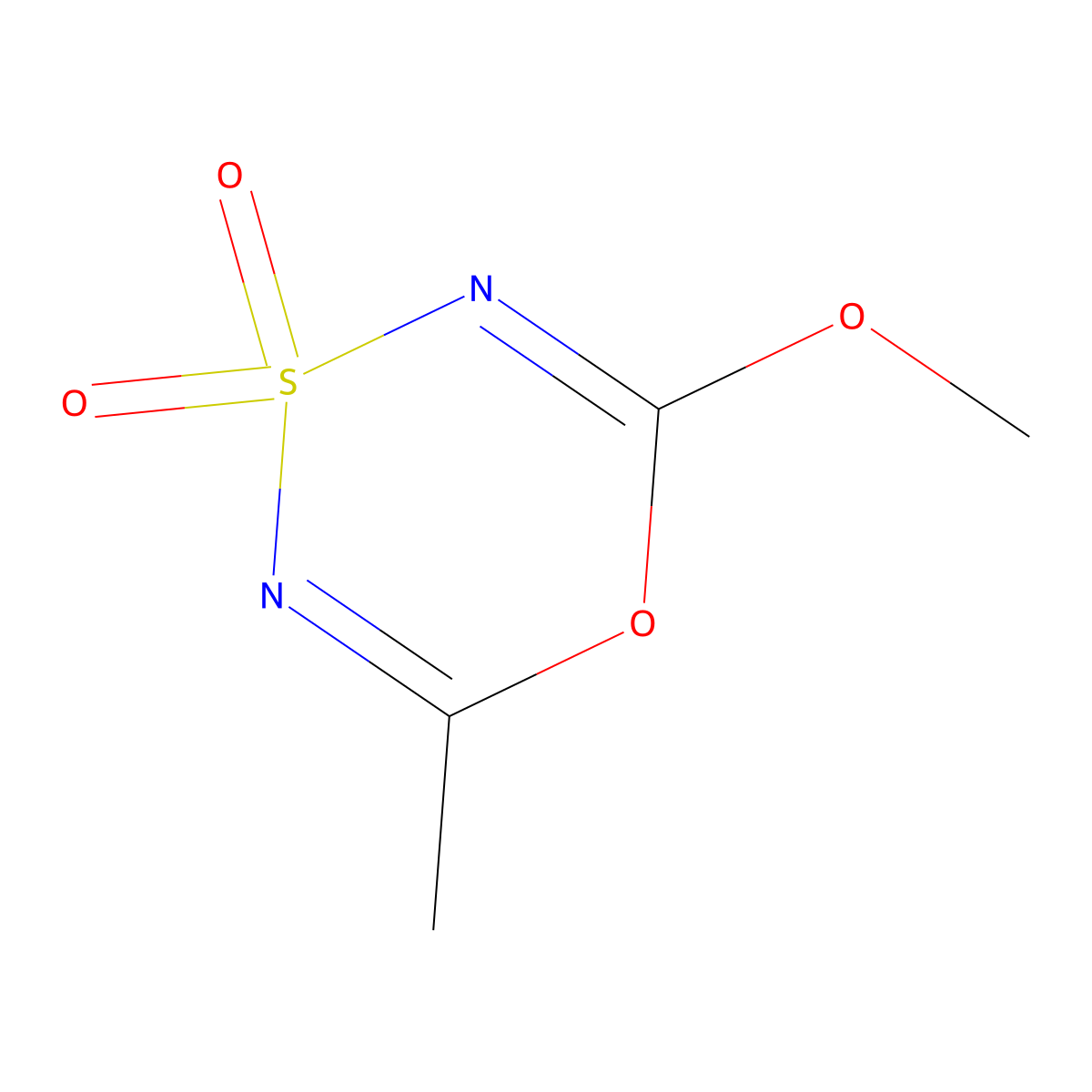 2-Methoxy-6-methyl-4H-1,4lambda~6~,3,5-oxathiadiazine-4,4-dione molecular structure, CAS 40028-33-9