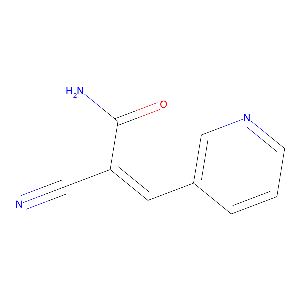 (E)-2-cyano-3-pyridin-3-ylprop-2-enamide molecular structure, CAS 40029-36-5