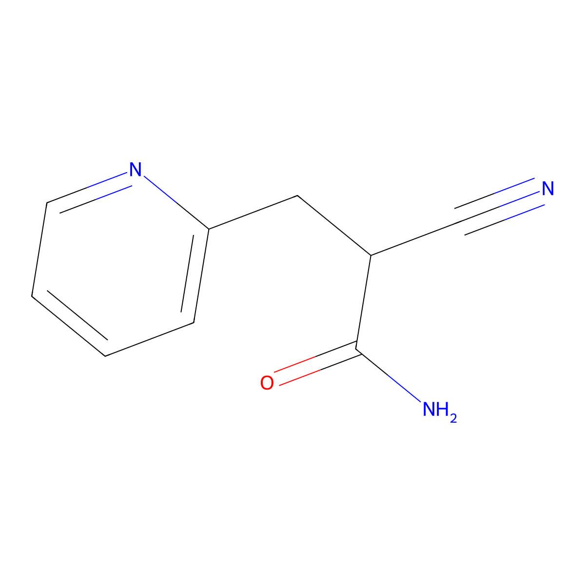 alpha-Cyano-2-pyridinepropanamide molecular structure, CAS 40029-38-7