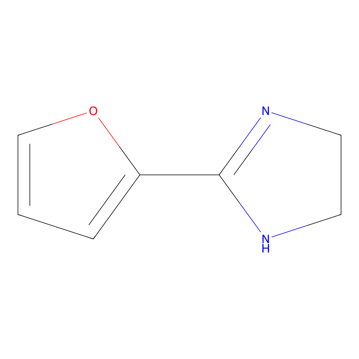 2-Furan-2-yl-4,5-dihydro-1H-imidazole molecular structure, CAS 40029-93-4