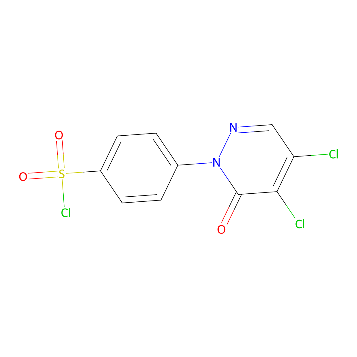 4-(4,5-dichloro-6-oxopyridazin-1(6H)-yl)benzenesulfonyl chloride molecular structure, CAS 4003-65-0