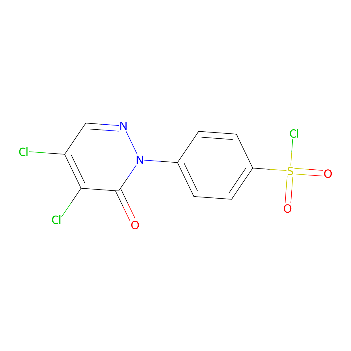 4-(4,5-dichloro-6-oxopyridazin-1(6H)-yl)benzenesulfonyl chloride molecular structure, CAS 4003-65-0