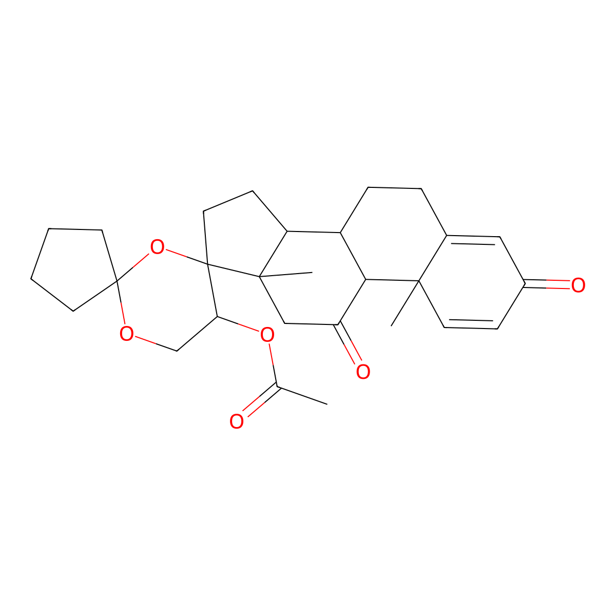 17,20alpha,21-Trihydroxypregna-1,4-diene-3,11-dione 20-acetate molecular structure, CAS 4003-79-6